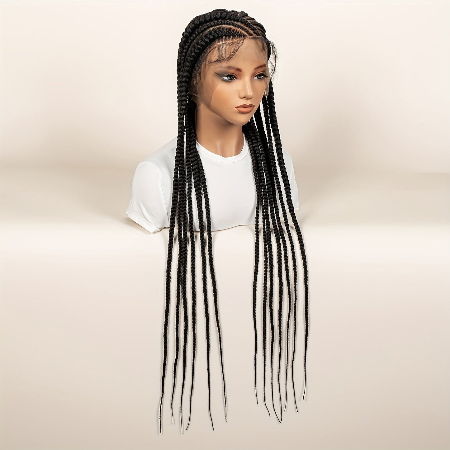 12 Synthetic Flat Braids Full Lace Wig