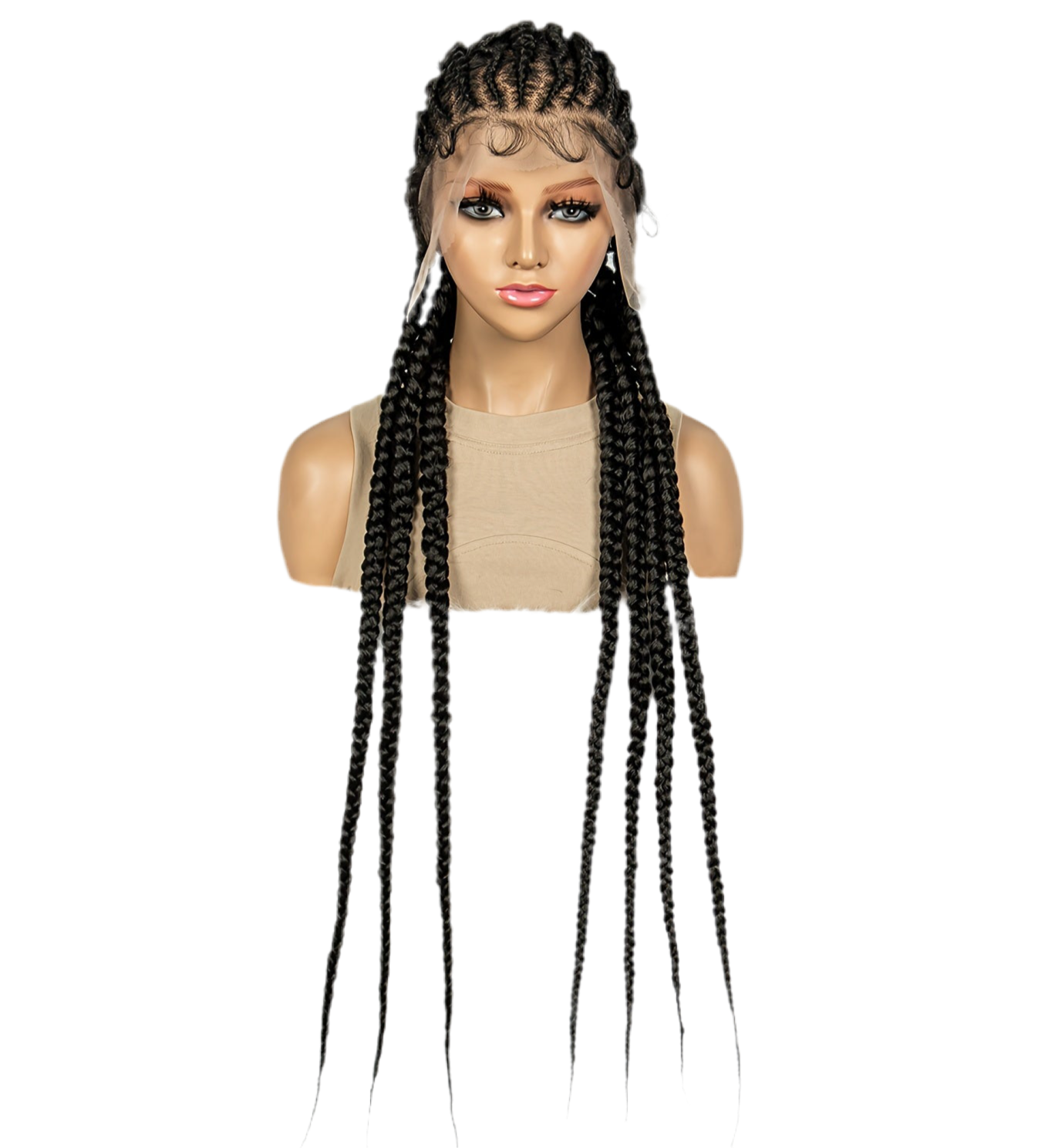 7 Big Braids + 6 Small Zig Zag Braids Synthetic Full Lace Wig