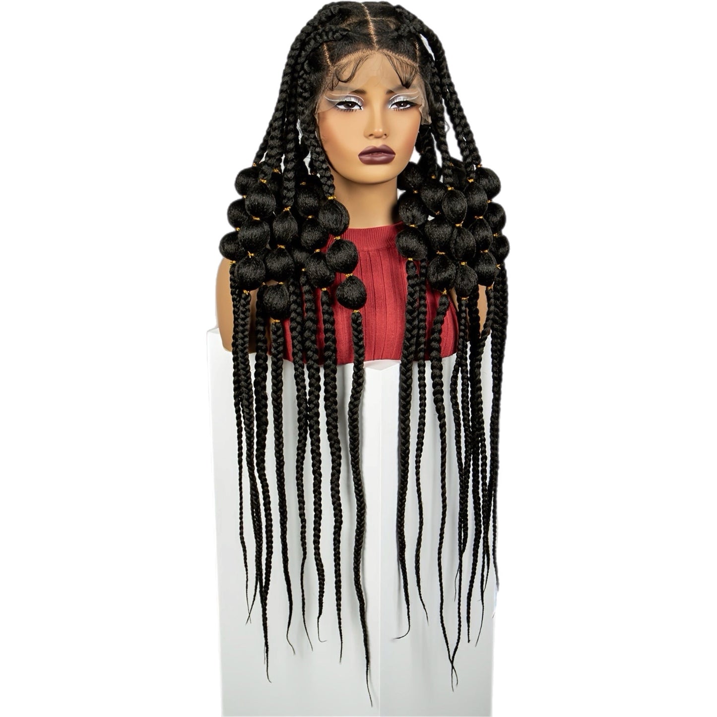 Synthetic Bubble Braids Full Lace Wig