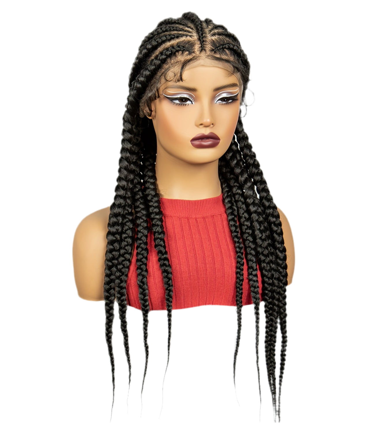 9 Flat Braids Synthetic Full Lace Wig