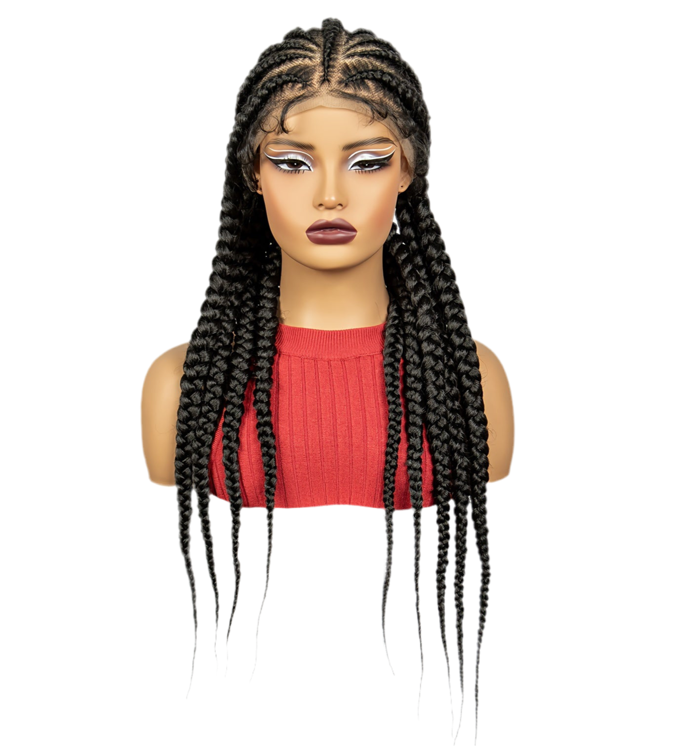 9 Flat Braids Synthetic Full Lace Wig