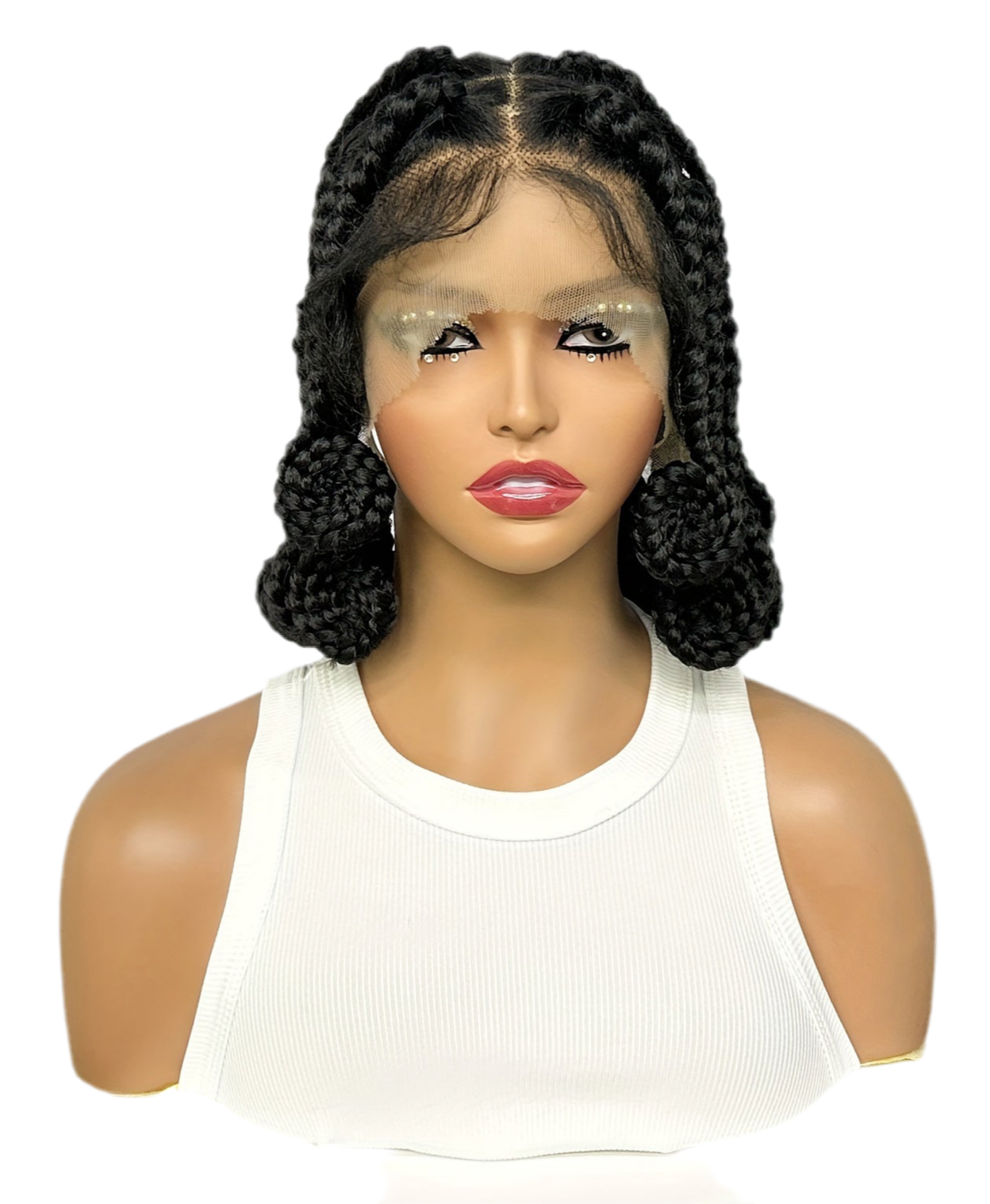 Synthetic Braids Full Lace Wig with Wrapped Ends