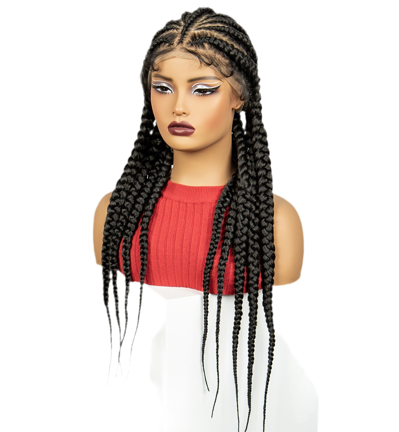 9 Flat Braids Synthetic Full Lace Wig