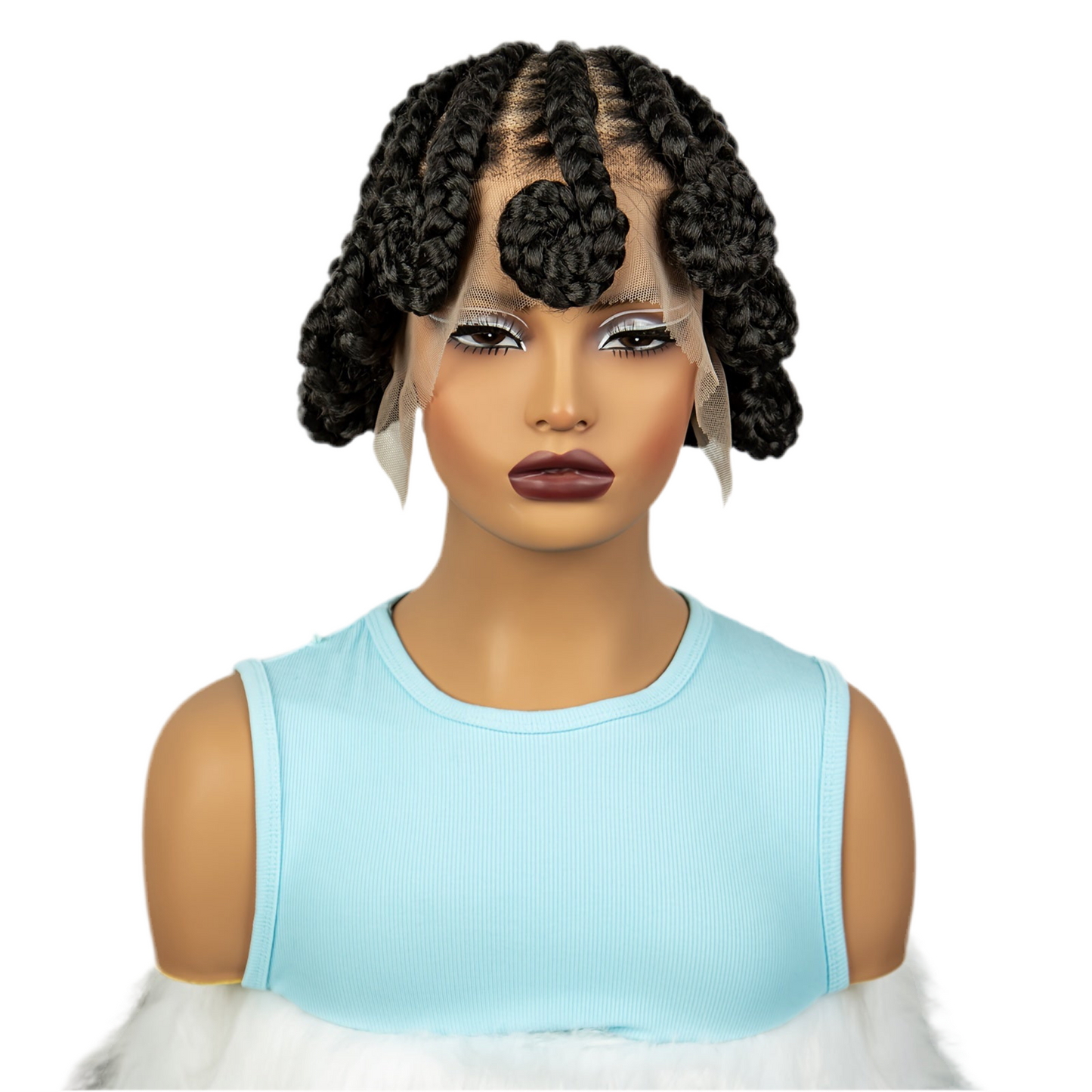 Synthetic 360 Braided Full Lace Wig with Wrapped Ends