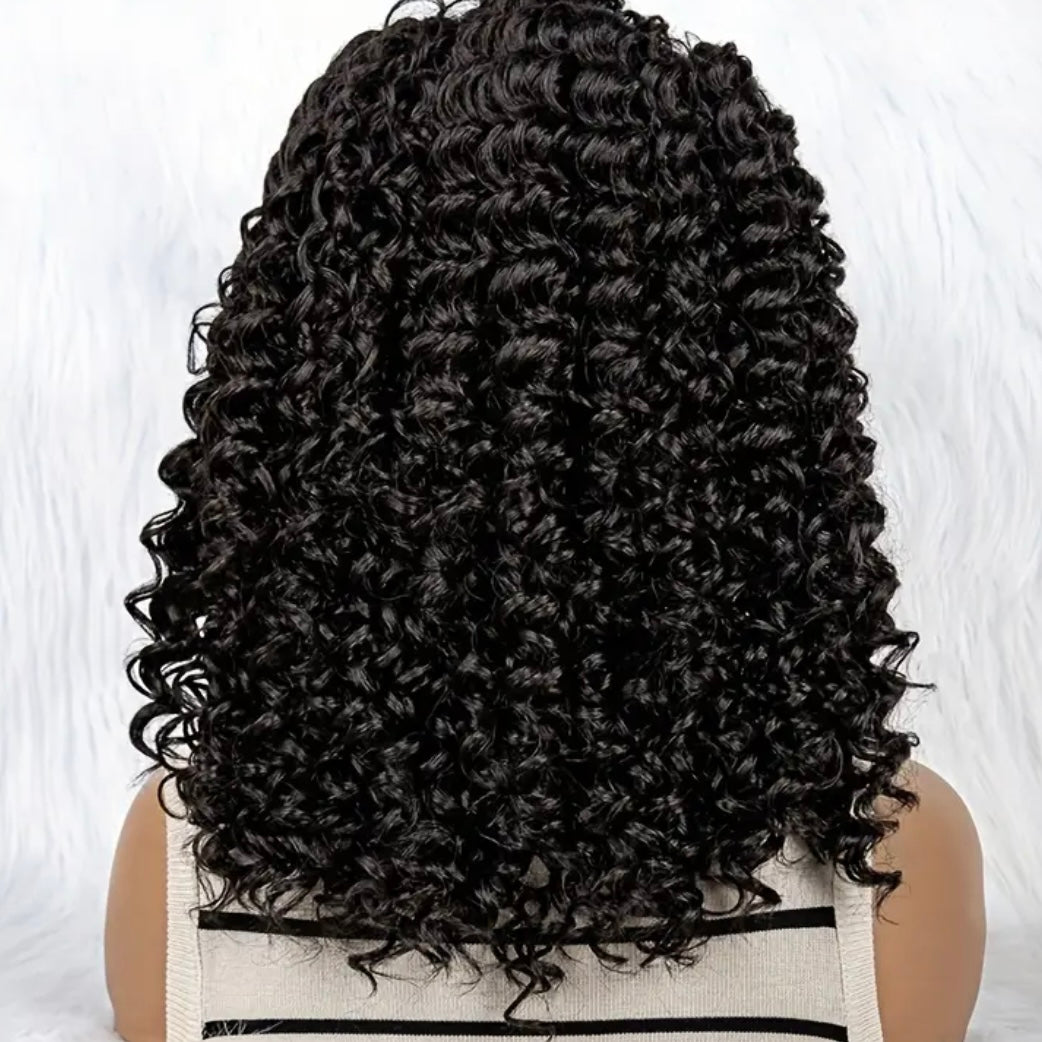 Synthetic Curly Front Lace Wig with 7 Front Braids