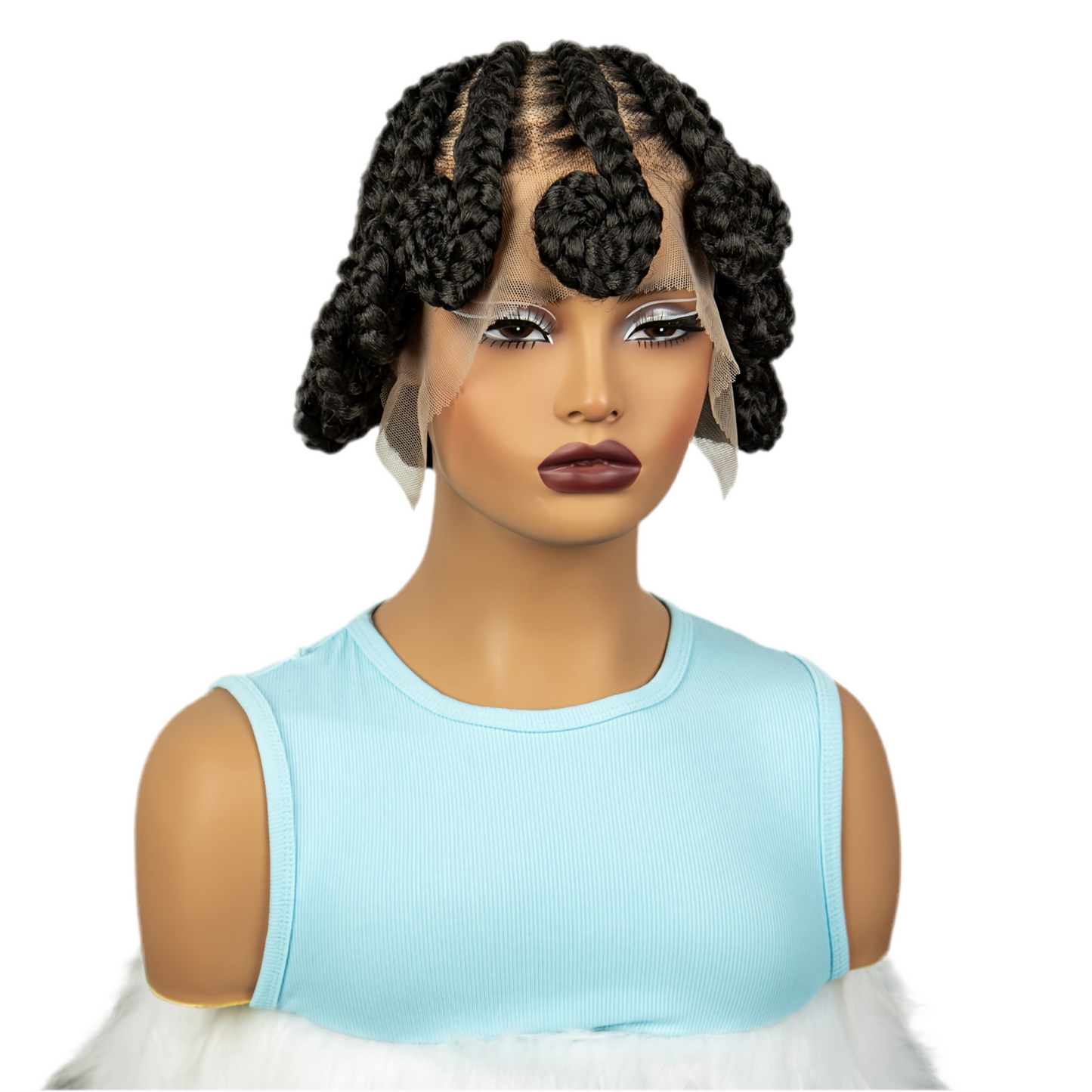 Synthetic 360 Braided Full Lace Wig with Wrapped Ends