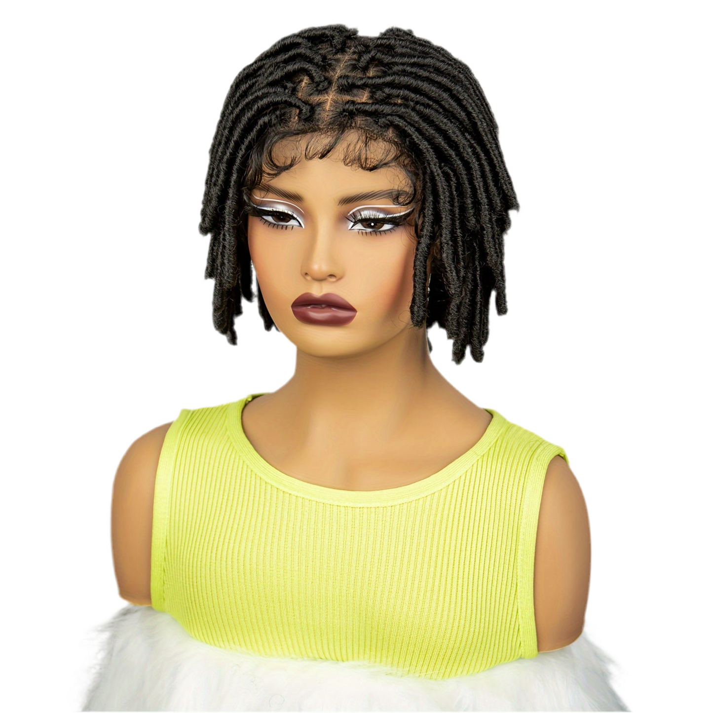 Short Faux Locs Synthetic Full Lace Wig