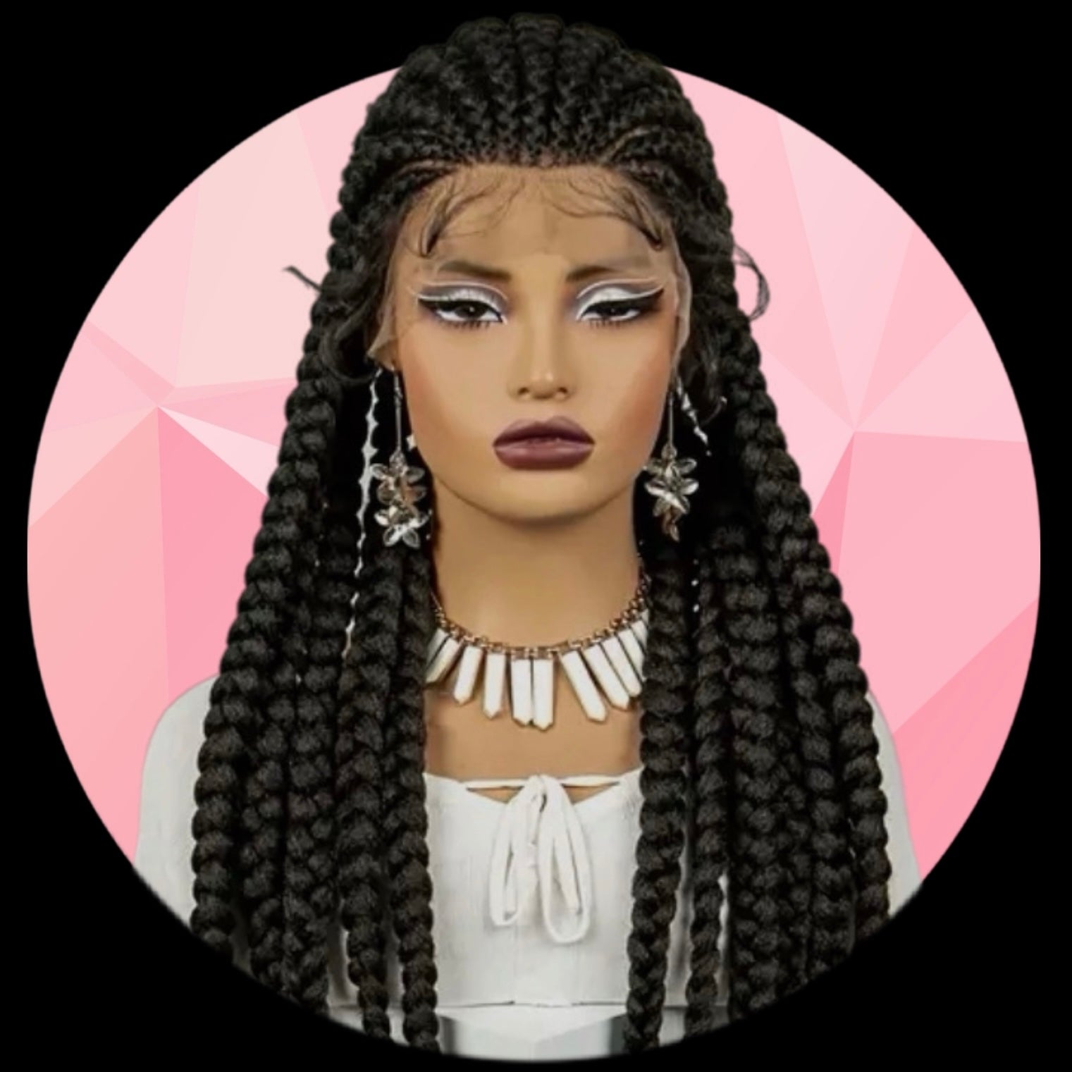 Tresses Collées 34" à Dentelle Complète #0007