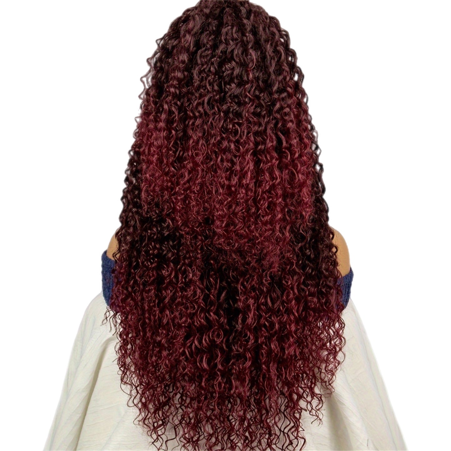 Colorful Curly Front Lace Wig Half Attached Synthetic with Front Braids [2 Colors]