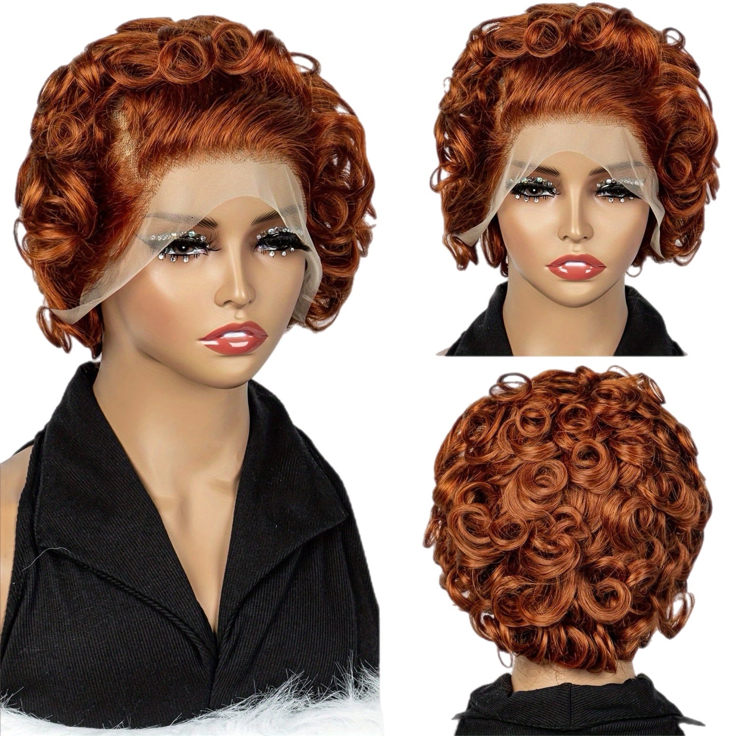HH Short Curly Front Lace Wig [3 Colors]