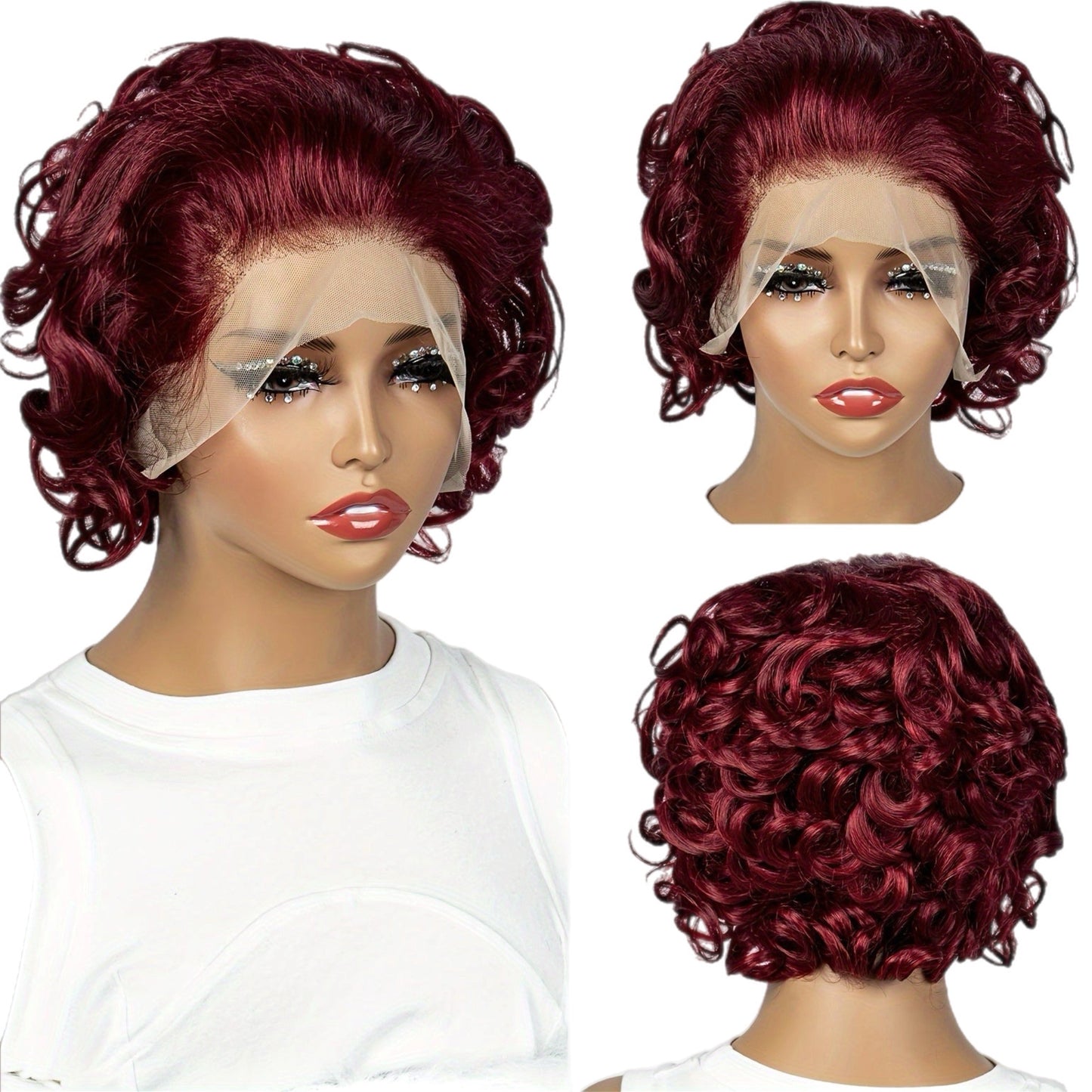 HH Short Curly Front Lace Wig [3 Colors]
