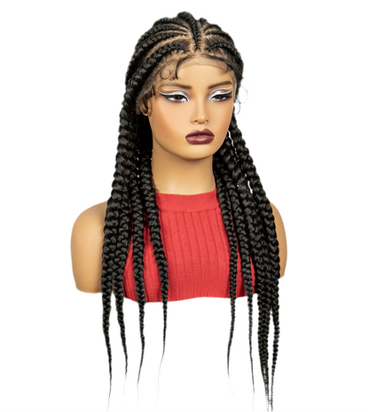 9 Flat Braids Synthetic Full Lace Wig