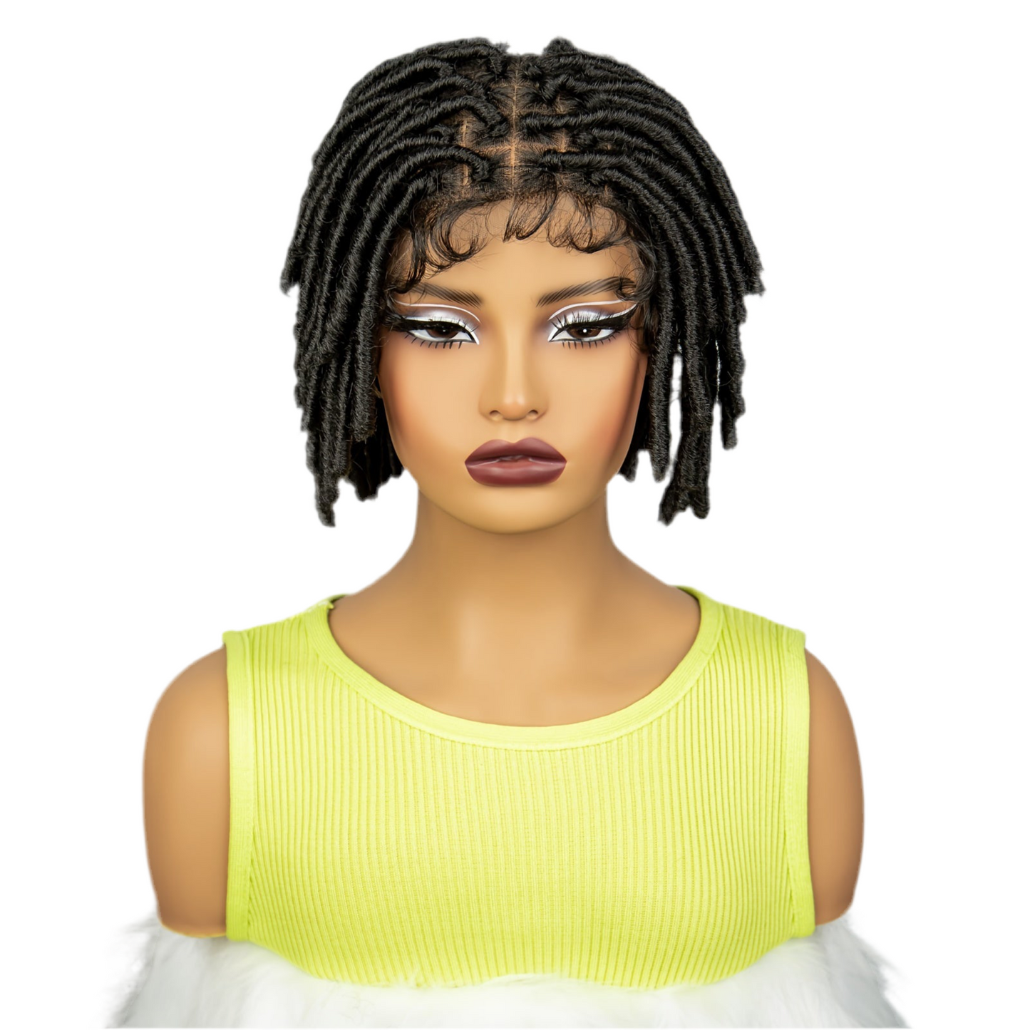Short Faux Locs Synthetic Full Lace Wig