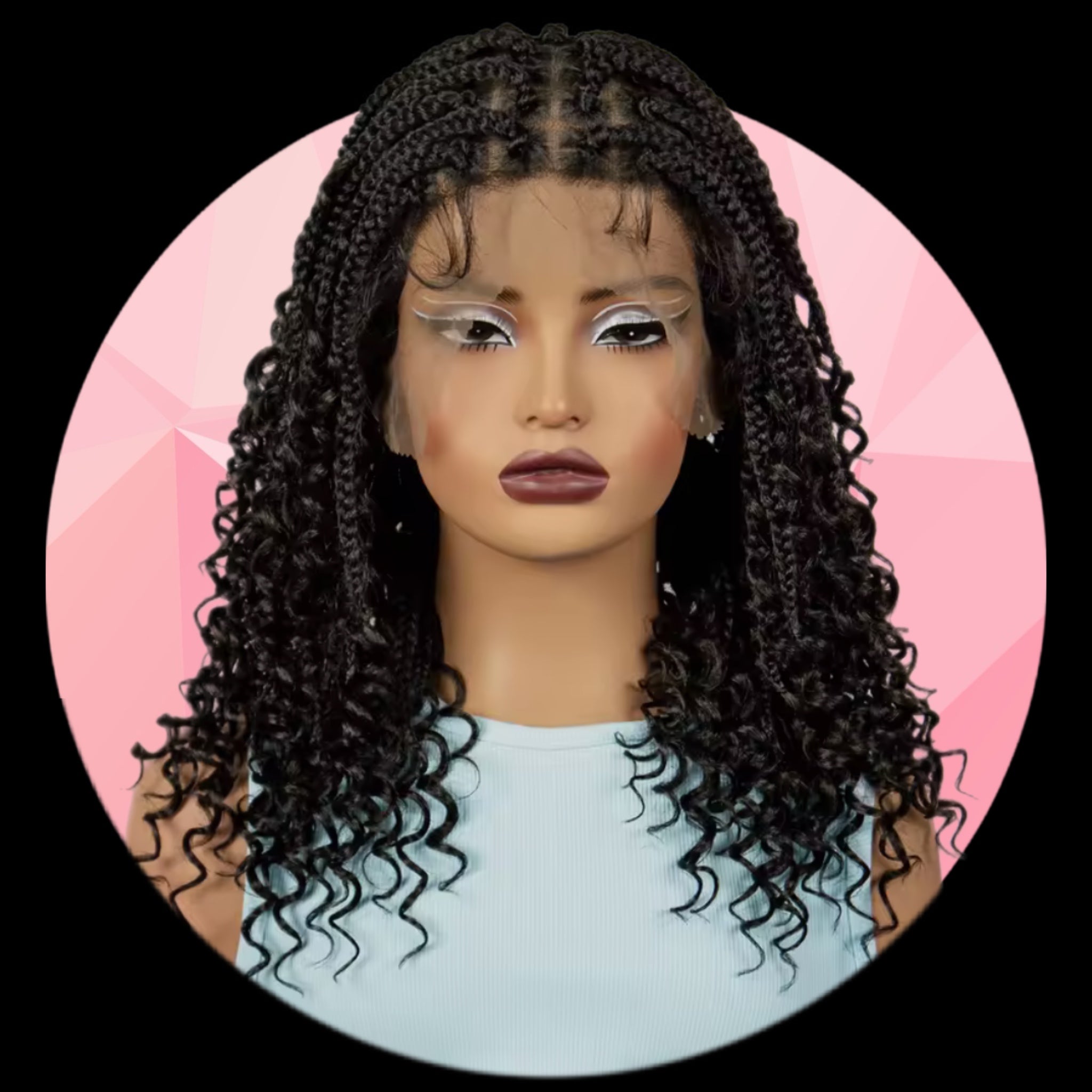 Tresses avec Bouts Frisés 16" à Dentelle Complète #0015