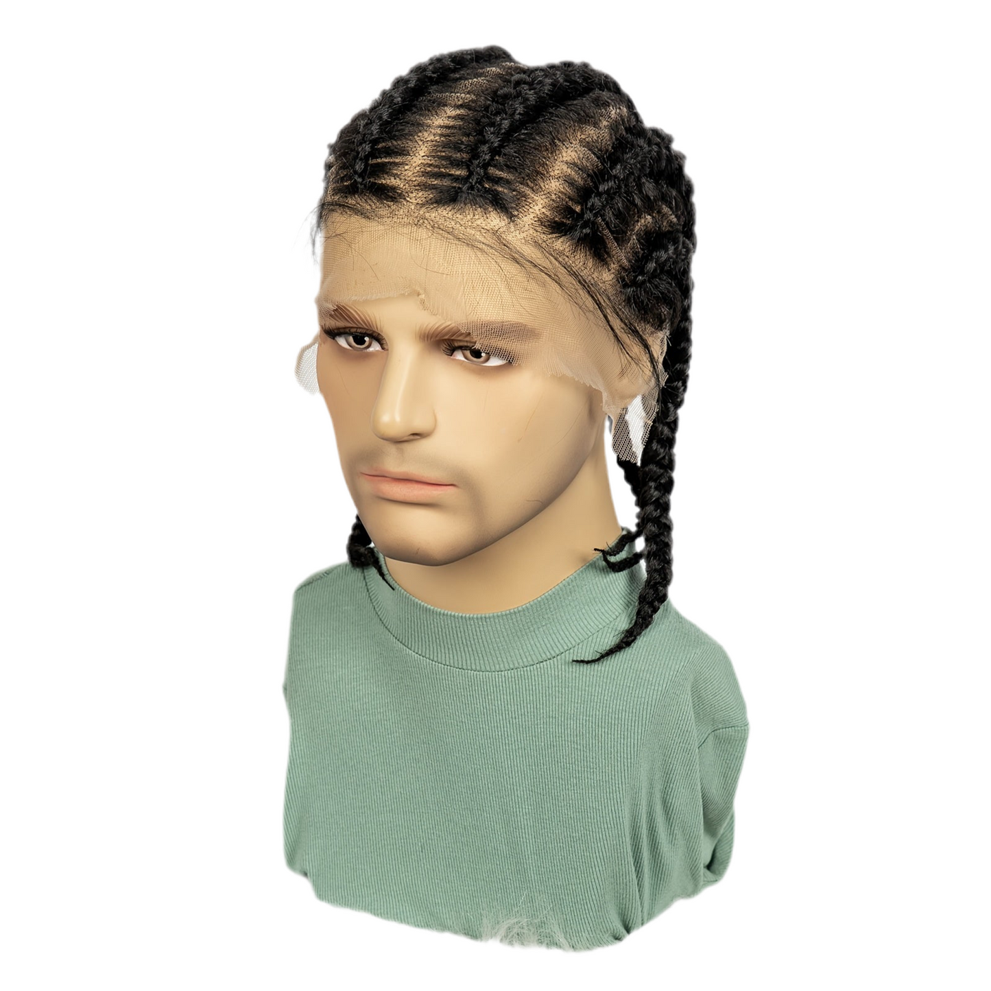6 Flat Braids Synthetic Full Lace Wig (Unisex) [3 Colors]