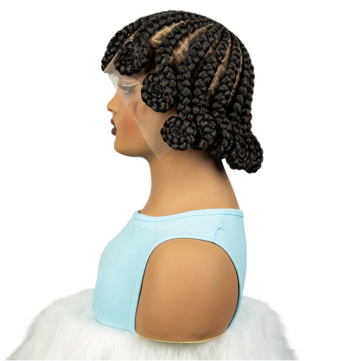 Synthetic 360 Braided Full Lace Wig with Wrapped Ends