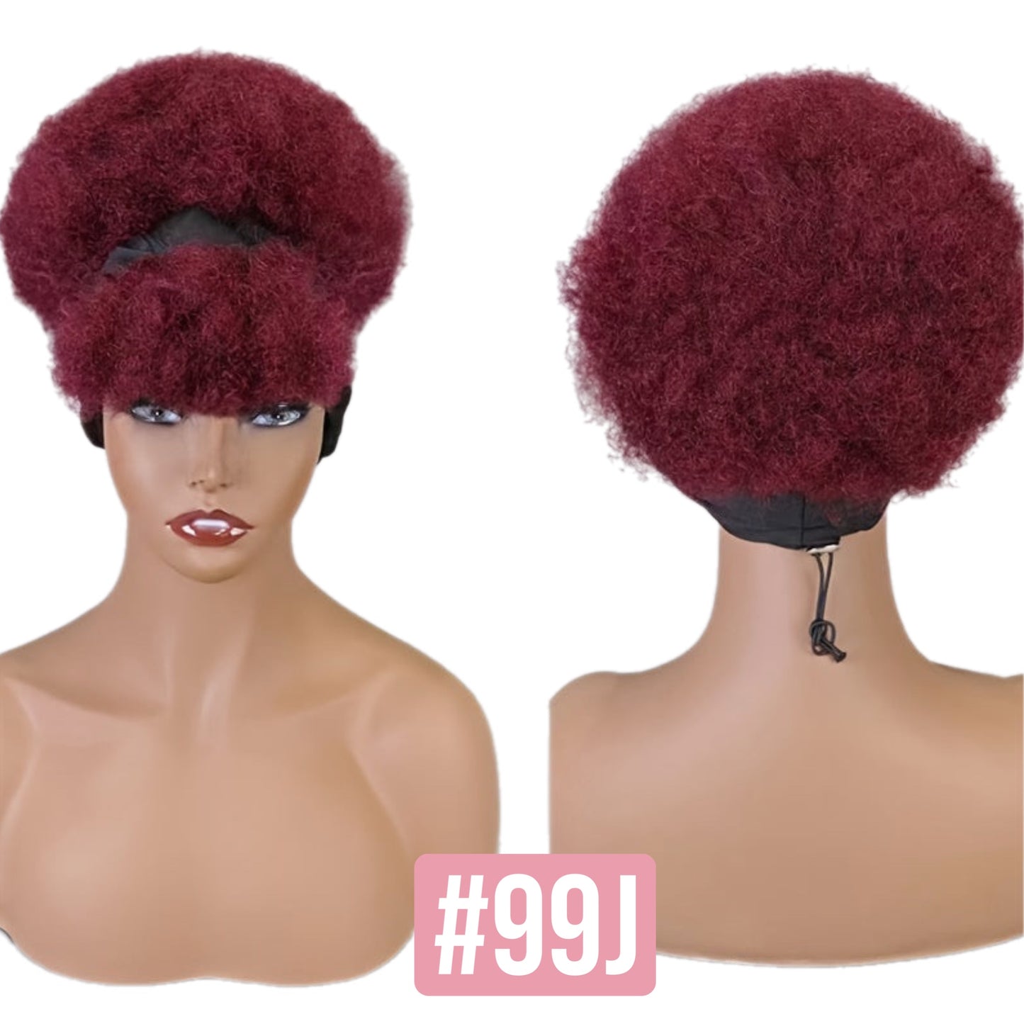 Perruque HH Afro Crépus avec Bandeau Intégré [5 Couleurs]