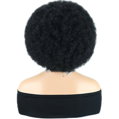 Perruque en Dentelle d’Afro Crépus Synthétique avec Nattes à l’Avant [Modèle #9]