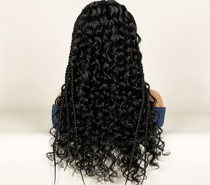 Synthetic Curly Front Lace Wig with 6 Front Braids