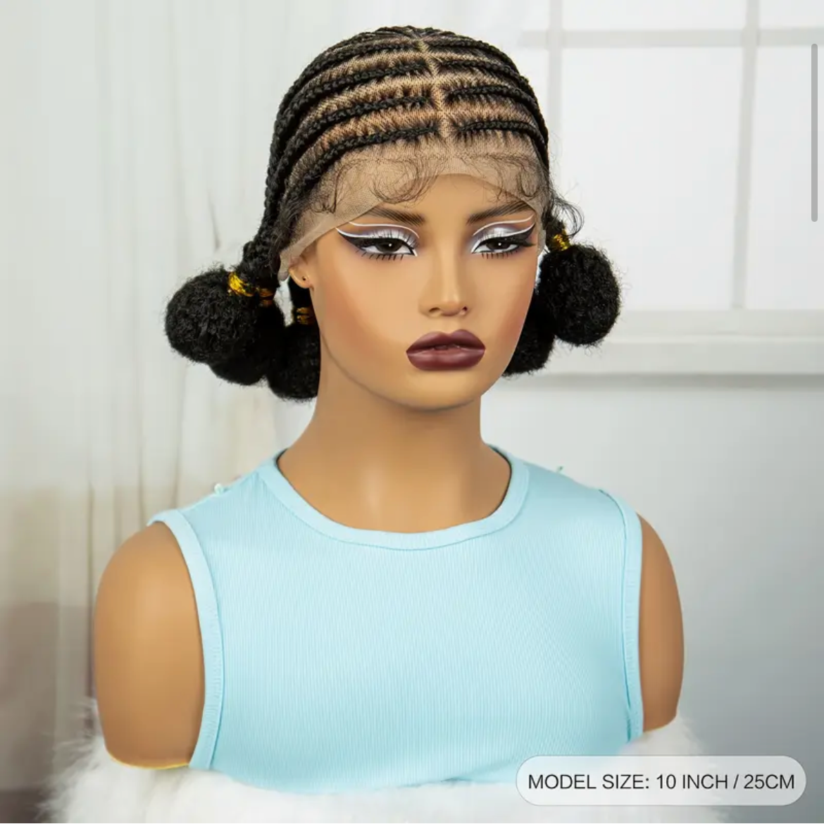 Tresses Collées en Bulles 10" à Dentelle Complète #0010