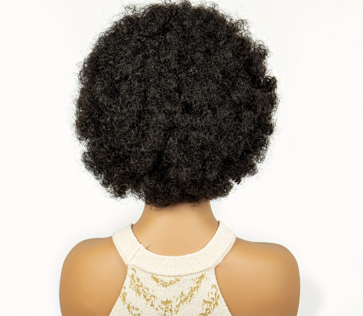 Perruque en Dentelle d’Afro Crépus Synthétique avec Nattes à l’Avant [Modèle #4]