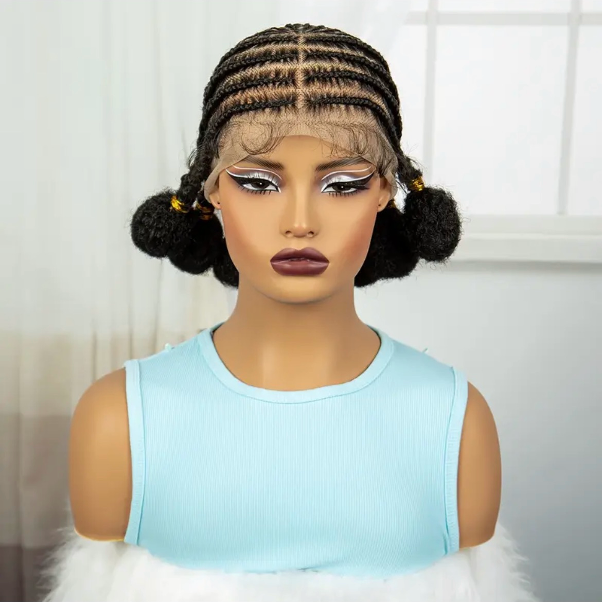 Tresses Collées en Bulles 10" à Dentelle Complète #0010