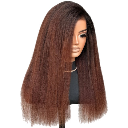 HH Kinky Curly Brown Gradient Front Lace Wig