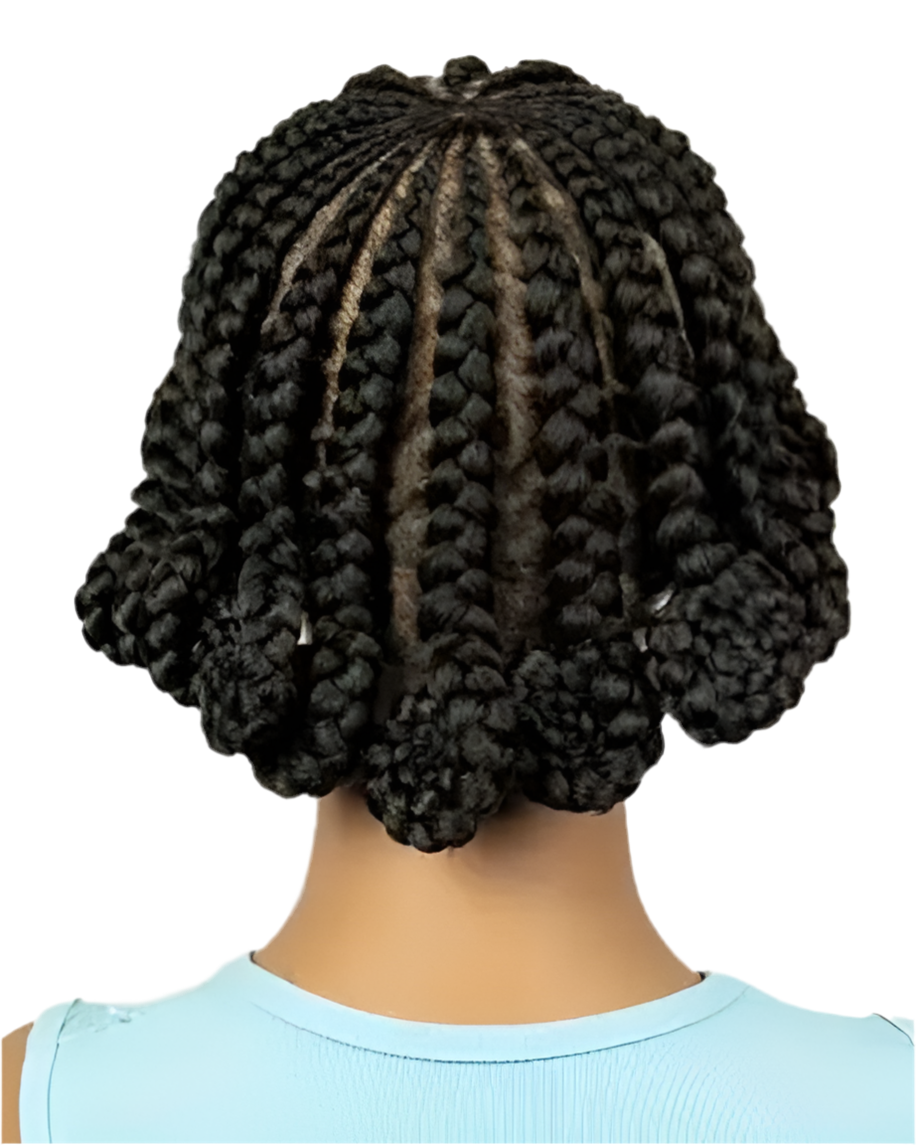 Synthetic 360 Braided Full Lace Wig with Wrapped Ends