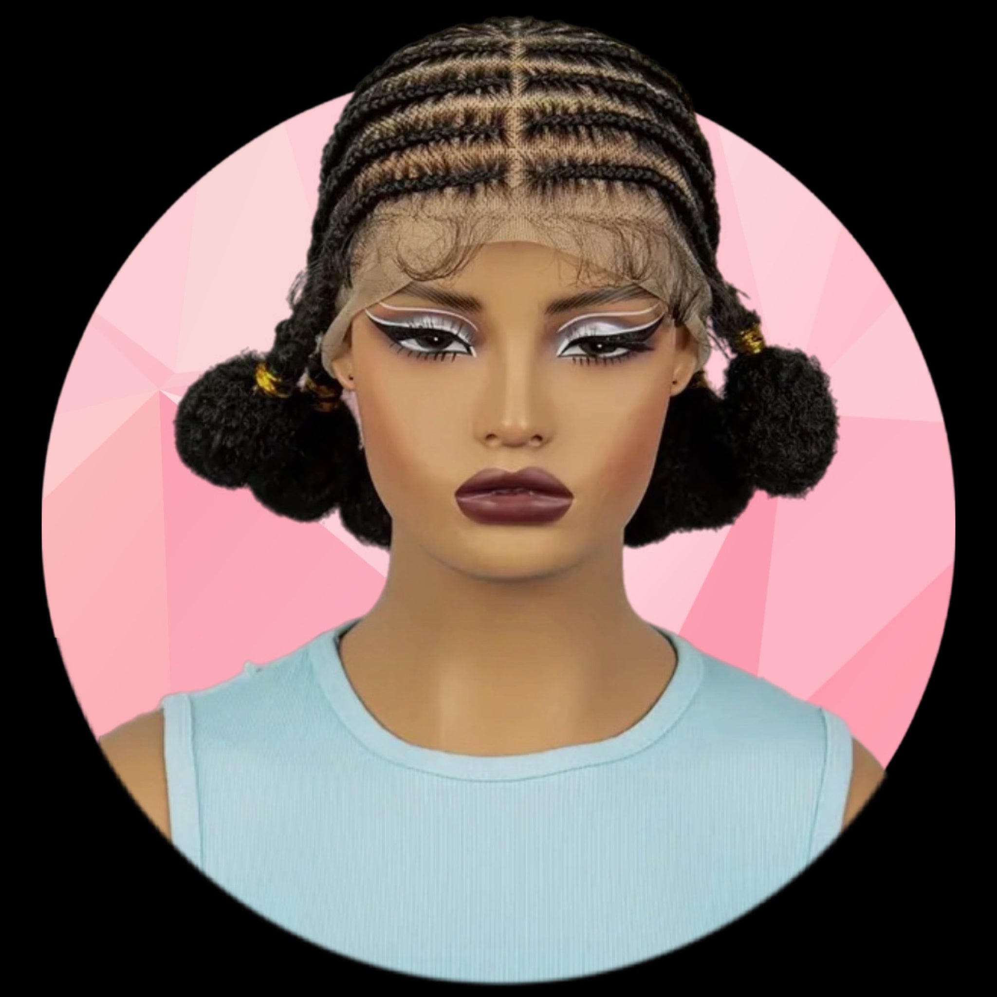 Tresses Collées en Bulles 10" à Dentelle Complète #0010