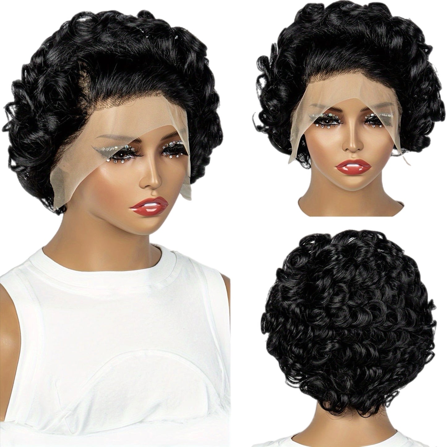 HH Short Curly Front Lace Wig [3 Colors]
