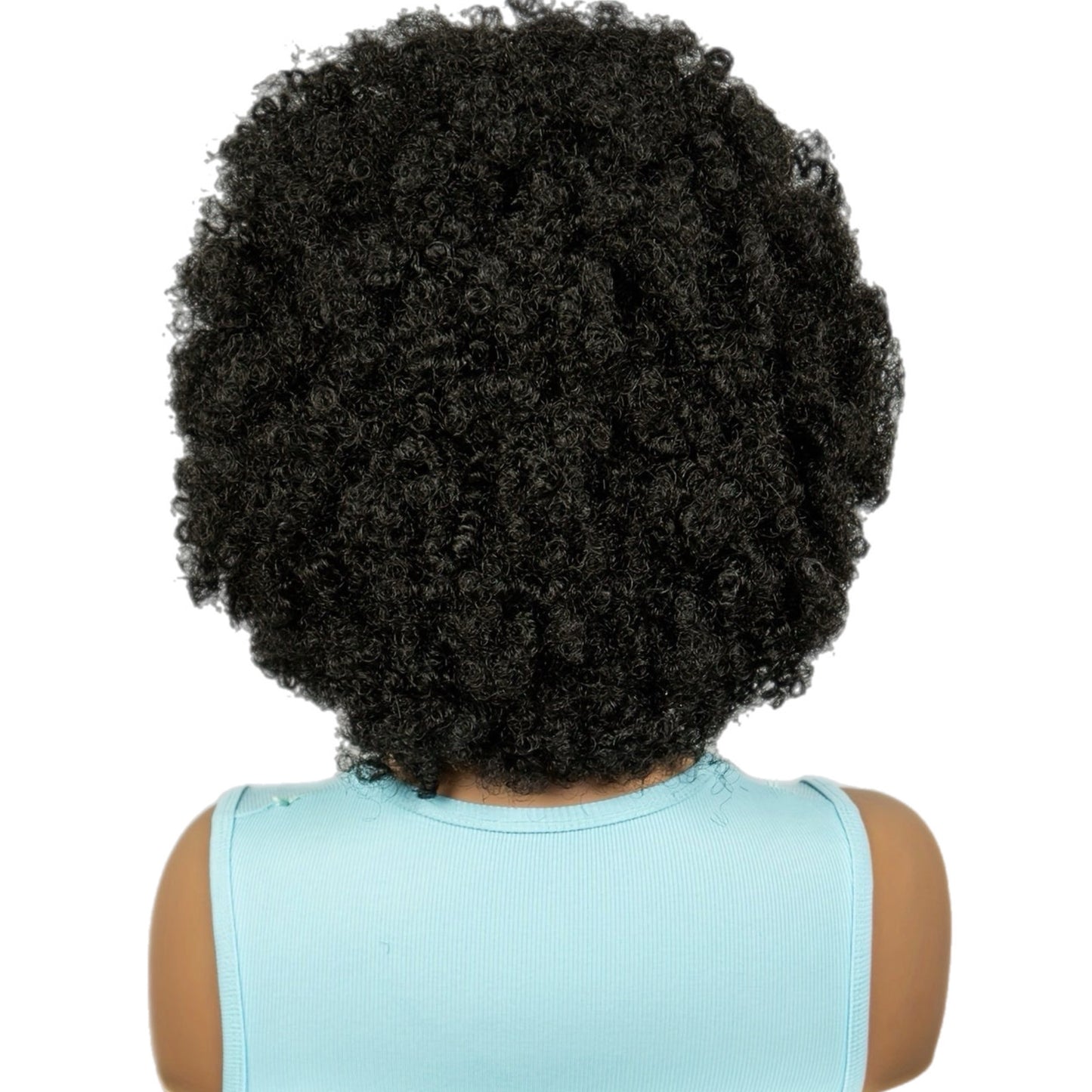 Perruque en Dentelle d’Afro Crépus Frisé Synthétique avec Nattes à l’Avant [Modèle #4]