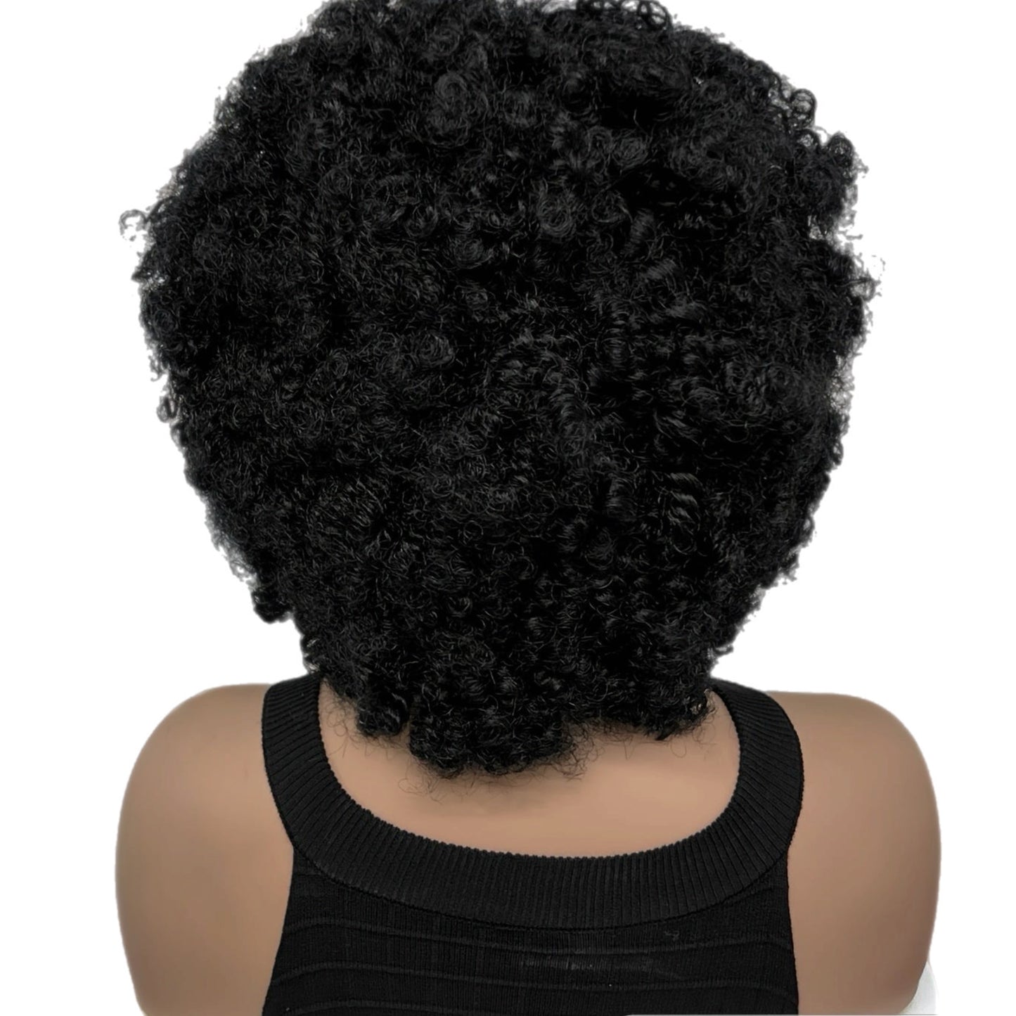 Perruque en Dentelle d’Afro Crépus Frisé Synthétique avec Nattes à l’Avant [Modèle #5]