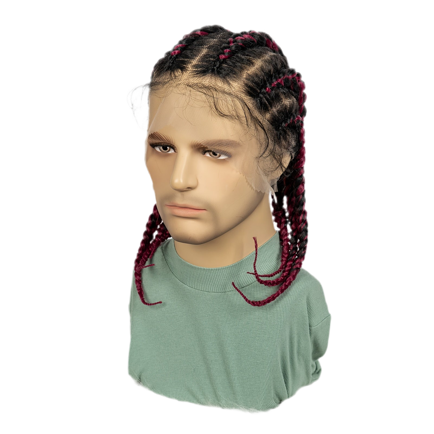 6 Flat Braids Synthetic Full Lace Wig (Unisex) [3 Colors]