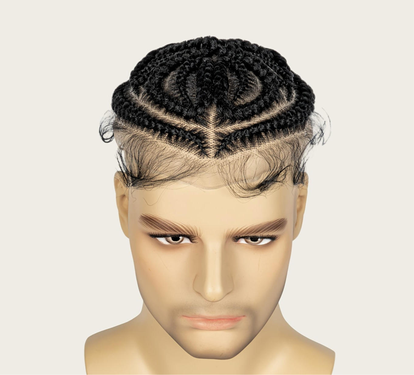 Men's Synthetic Lace Front Top Wig with Flat Braids [Style #4]