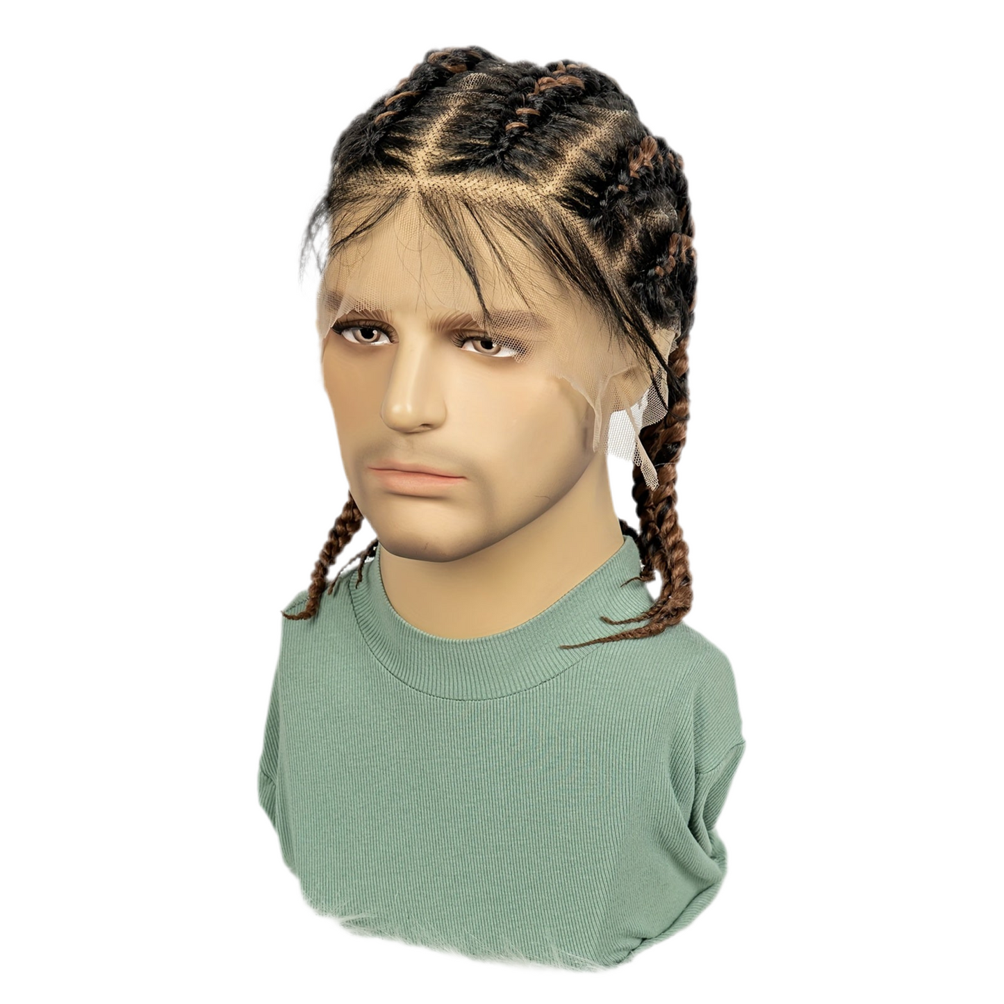 6 Flat Braids Synthetic Full Lace Wig (Unisex) [3 Colors]