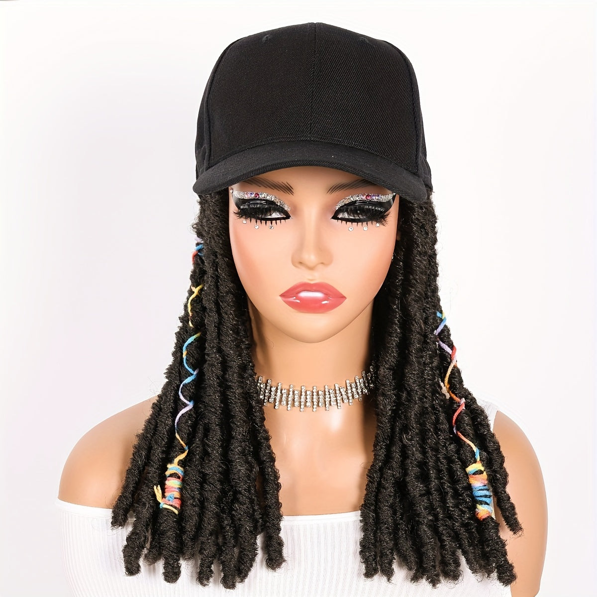 Perruque de Faux Locs Synthtiques avec Casquette Intgre