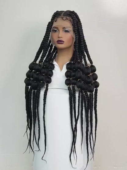 Synthetic Bubble Braids Full Lace Wig