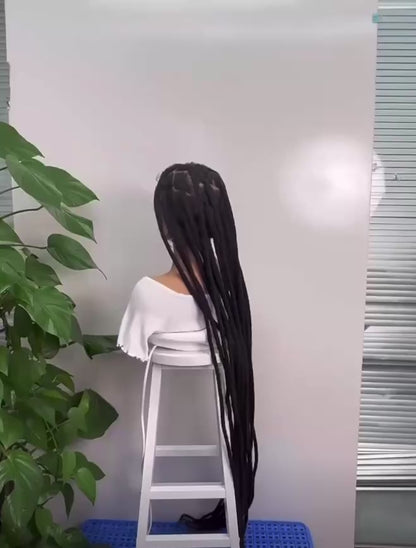 Long Faux Locs Synthetic Full Lace Wig