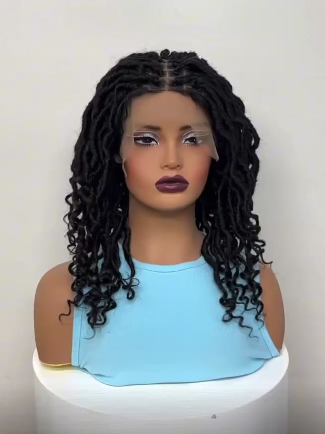 Faux Locs avec Bouts Frisés 16" à Dentelle Frontale #0016