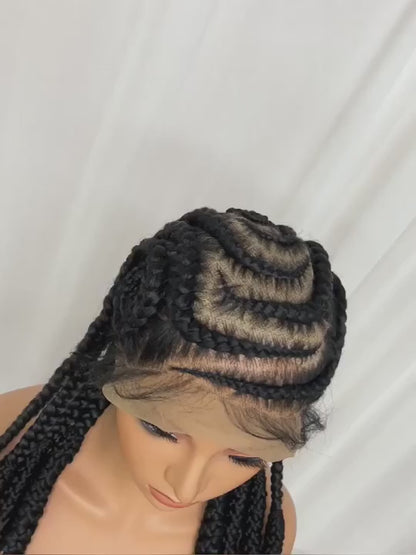 Synthetic Bantu Braids Full Lace Wig [Style #3]